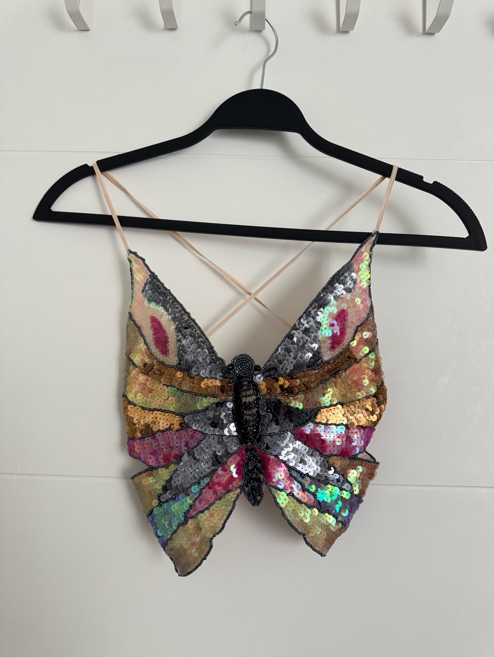Embroidered sequin Butterfly Top